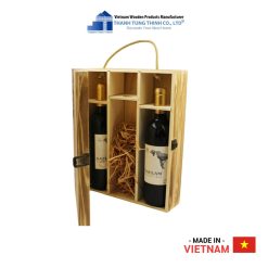 2 Bottle Wooden Wine Box With Snap-on Lid Design Thanh Tung Thinh