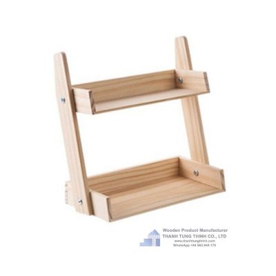 Mini 2-Tier Wooden Spice Rack for simple cooking