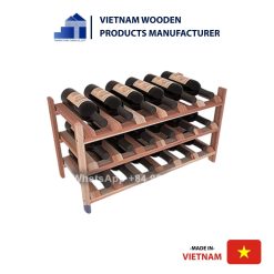 3-Tier 12-Bottle Wooden Wine Rack