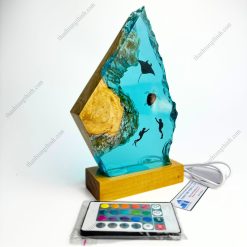 Alternative view of Prism Glow Epoxy Wood Lamp
