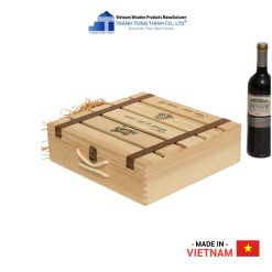 4 Bottle Wooden Wine Box With Snap-On Lid Design Thanh Tung Thinh | 02