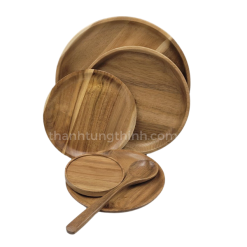 Alternative view of Handcrafted Round Wooden Tray