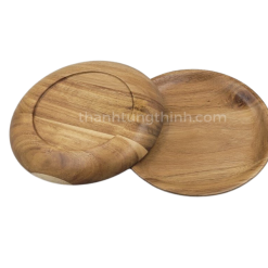 7round wooden tray