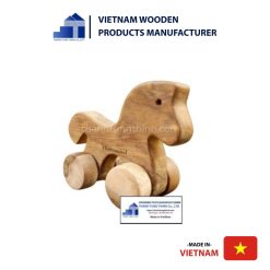 Adorable wooden horse toy with wheels