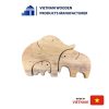 Wooden toy elephant family