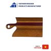 Brown rectangular wooden cutting board with a handle
