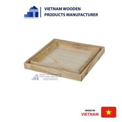 Classic square wooden tray