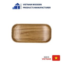 Corner rectangular wooden tray