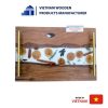 Creative epoxy wood tray with metal handles