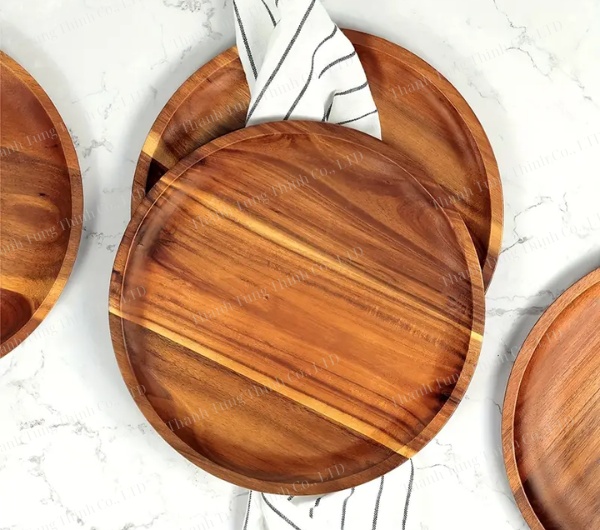 Customized Round Wooden Trays 