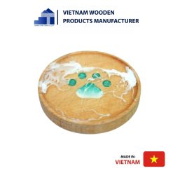 Cute Epoxy Resin wooden coaster for coffee shop