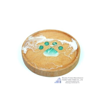 Cute Epoxy resin wooden coaster
