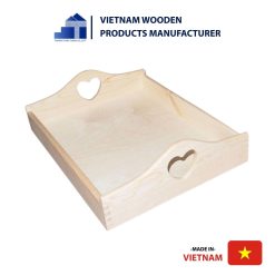 Cute Wooden Tray with Heart-Shaped Handles for Your Family