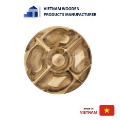 Flower-Shaped Wooden Tray