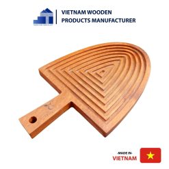 Fluted Triangular Wooden Tray