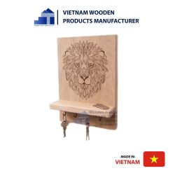 Handcraved Lion Wooden Key Holder