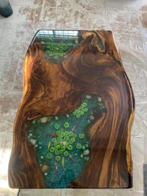 Natural driftwood epoxy table