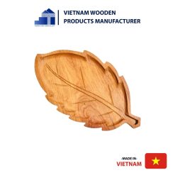 Natural Leaf Design Wooden Tray