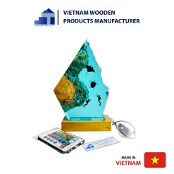 Prism Glow Epoxy Wood Lamp