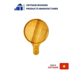 Round Wooden Tray with Handle