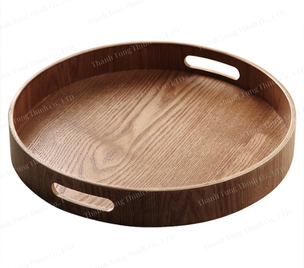 Round Wooden Trays with hole handle