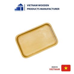 Rounded Edge Rectangle Wooden Tray For Daily Uses