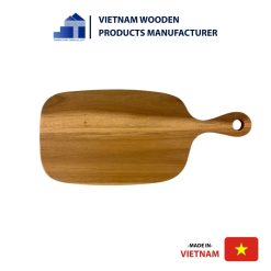 Rounded Edges Wooden Cutting Board with Off-Center Handle