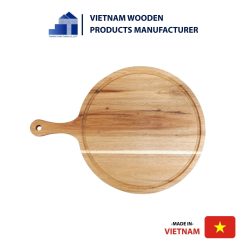 Rounded Pine Wood Cutting Board with Handle