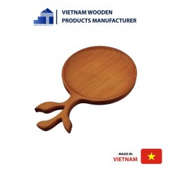 Rustic Rounded Wooden Tray with Branch Handle