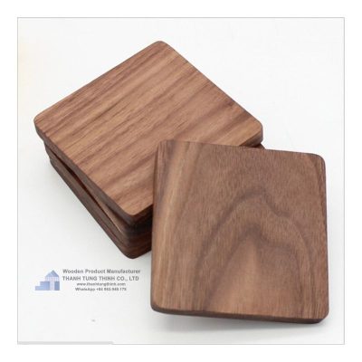 Square Wooden Coaster Set
