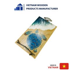 Vivid Ocean Pattern Wooden Tray For Decor