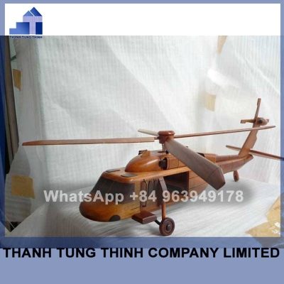 wooden souvenir helicopter model