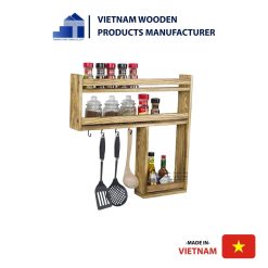 Wall-mounted Burnt Wood 3 – Tier Spice Rack for Your Kitchen or Gifts