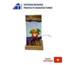 Wooden Epoxy Dragon Glow Lamp