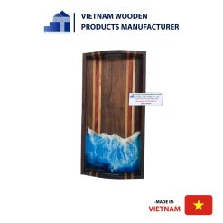 Wooden Epoxy Wave Serving Tray with Handles