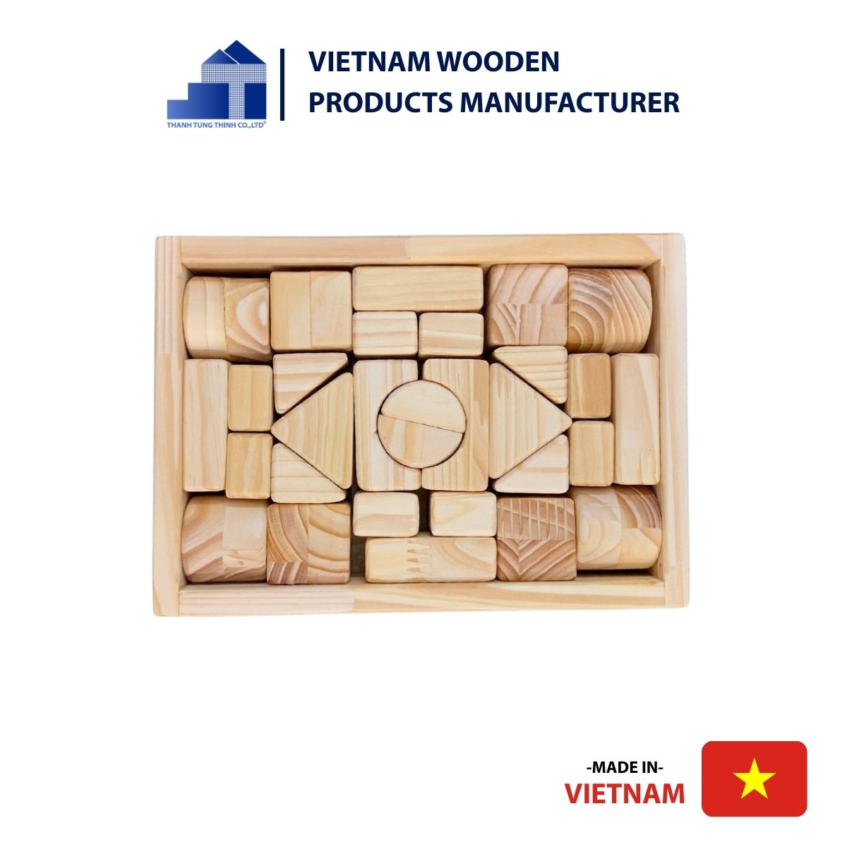 Wooden Geometric Block Toy Set – Creative Toys for Kids