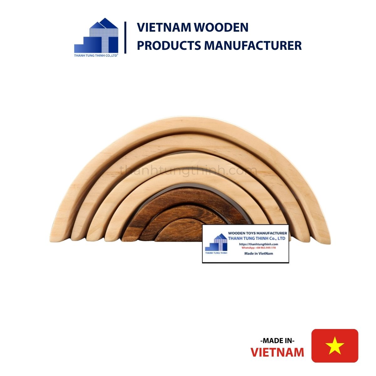 Wooden Rainbow Stacking Toy