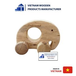 Wooden Toy Elephant with Wheels