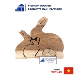 Wooden Toy Rabbit Family