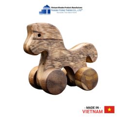 Adorable Wooden Horse Toy with Wheels Thanh Tung Thinh | 01
