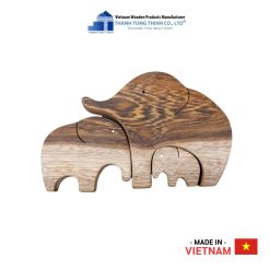 Adorable Wooden Toy Elephant Family Thanh Tung Thinh