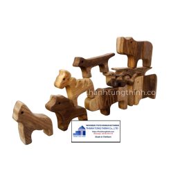 wholesale wooden animal balancing stacking toy set