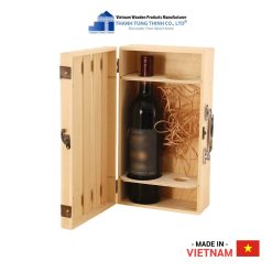 Classic 2 Bottle Wooden Wine Box with Snap-on Lid Design Thanh Tung Thinh | 01