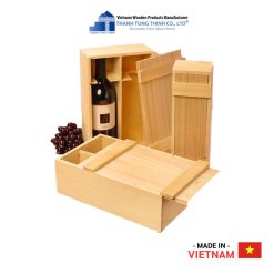 Classic 2 Bottle Wooden Wine Box with Snap-on Lid Design Thanh Tung Thinh | 02