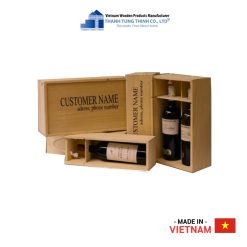 Classic 2 Bottle Wooden Wine Box with Snap-on Lid Design Thanh Tung Thinh | 03