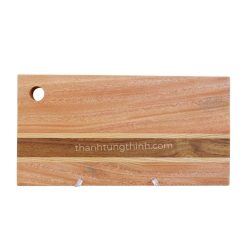 Alternative view of Rectangular Wooden Cutting Board with Brown Wall Hook Cutout