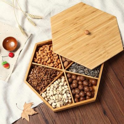 Hexagon Wooden Candies Box
