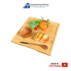 Convenient Two-Compartment Square Wooden Tray Thanh Tung Thinh | 03