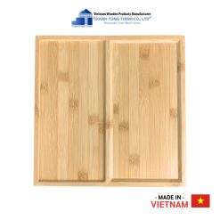 Convenient Two-Compartment Square Wooden Tray Thanh Tung Thinh