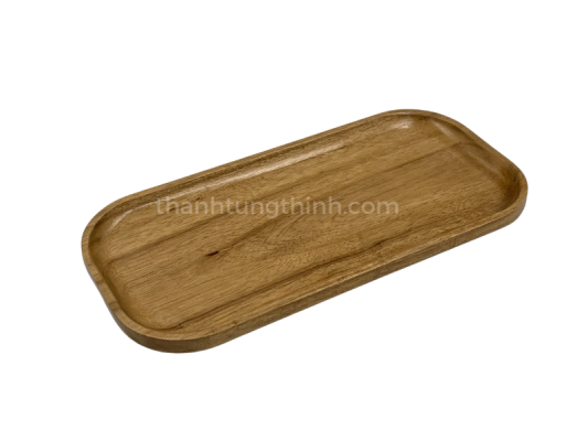 Corner Rectangular Wooden Tray